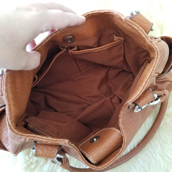 👠 Faux Leather Brown Slouchy Purse - Picture 9 of 14